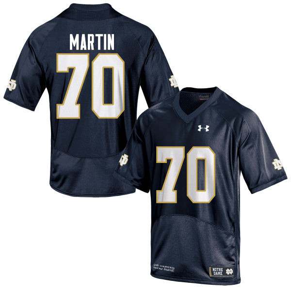 Men's NCAA Notre Dame Fighting Irish #70 Zack Martin Stitched College Under Armour Authentic Navy Blue Football Jersey DR10T51TX